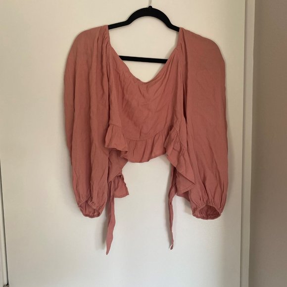 Pink tie blouse - Picture 2 of 3